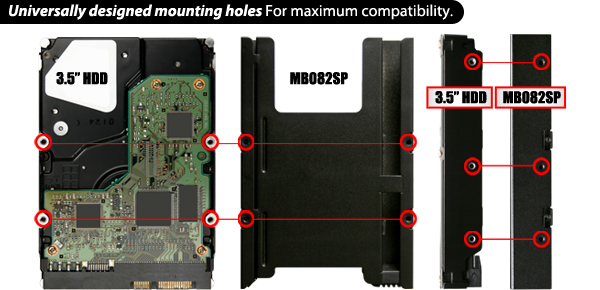 Universally designed mounting holes For maximum compatibility.
