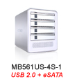 MB561US-4S-1 Quad Bay eSATA & USB 2.0 External Enclosure