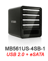 MB561US-4SB-1 Quad Bay eSATA & USB 2.0 External Enclosure