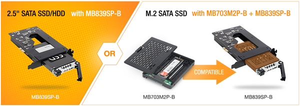 mb840m2p-b ToughArmor MB839SP-B for 2.5 SATA SSD