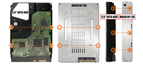 mb482sp-3b 標準3.5インチハードディスクの寸法規格と高い互換性を持つため