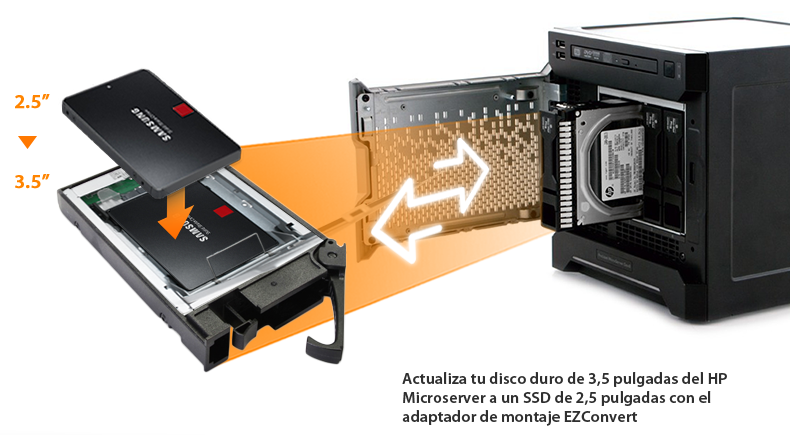 Kit de conversión/adaptador de montaje de discos duros/SSD de 2,5 a 3,5